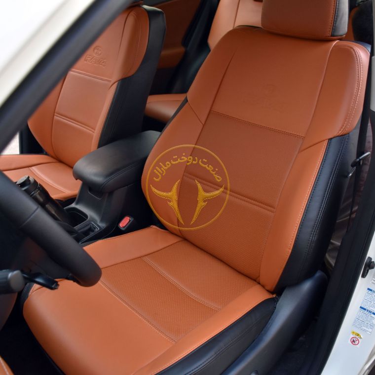 روکش چرم مشکی و مارون راوفور Rav4