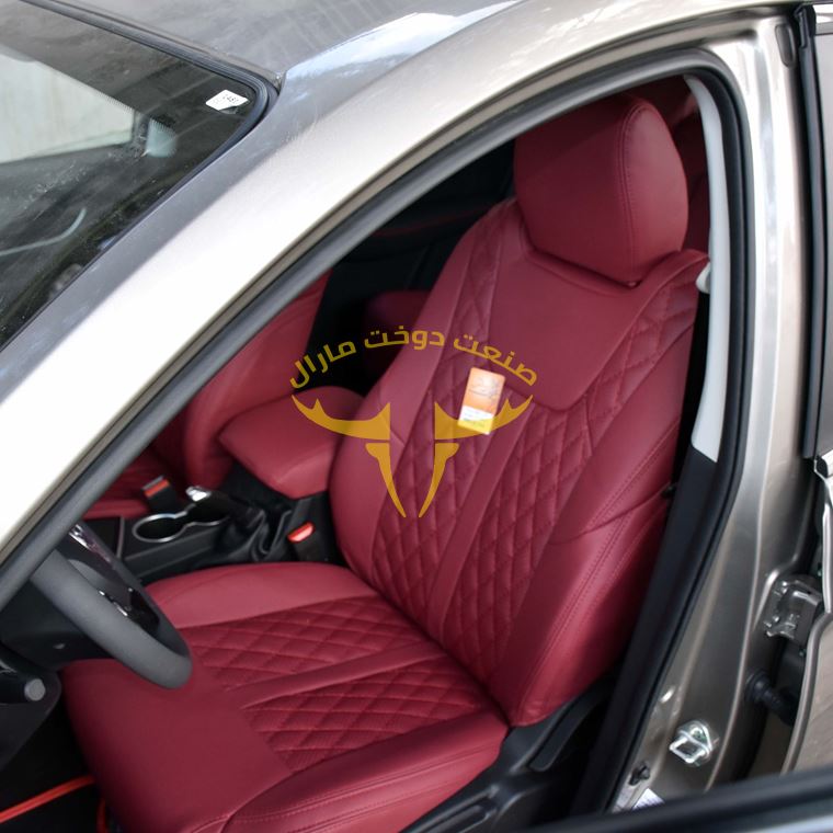روکش صندلی چرم مشکی قرمز لکسوسی SX5