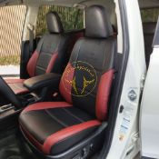 روکش چرم مشکی و زرشکی راوفور Rav4