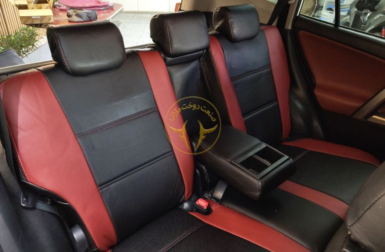 روکش چرم مشکی و مارون راوفور Rav4