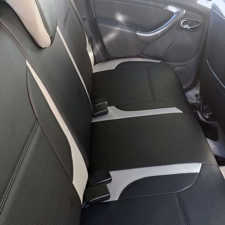 روکش صندلی چرم مشکی و کرم فاریک رنو داستر