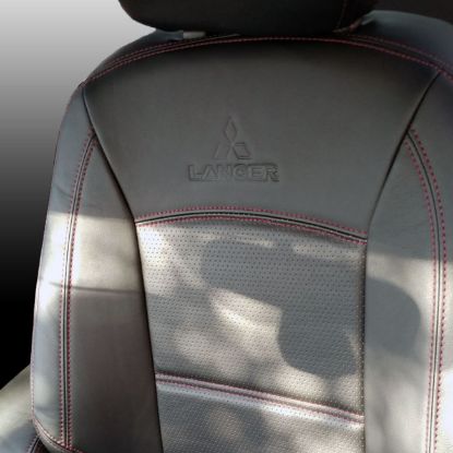 روکش چرم مشکی دوخت قرمز لنسر