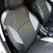 روکش صندلی چرم مشکی و طوسی پژو 2008