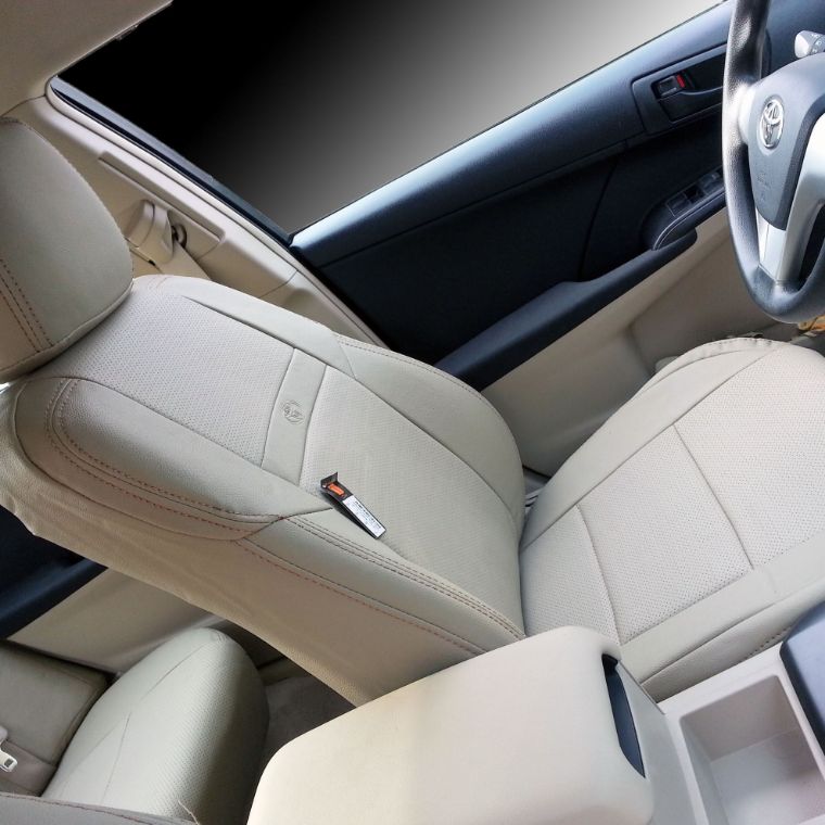 روکش صندلی چرم مشکی و کرم کمری 2017 - 2012