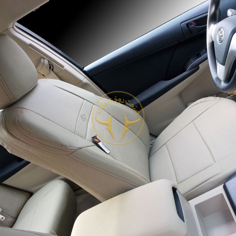 روکش صندلی چرم مشکی و کرم کمری 2017 - 2012