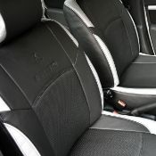 روکش صندلی چرم مشکی و نقره ای ساندرو