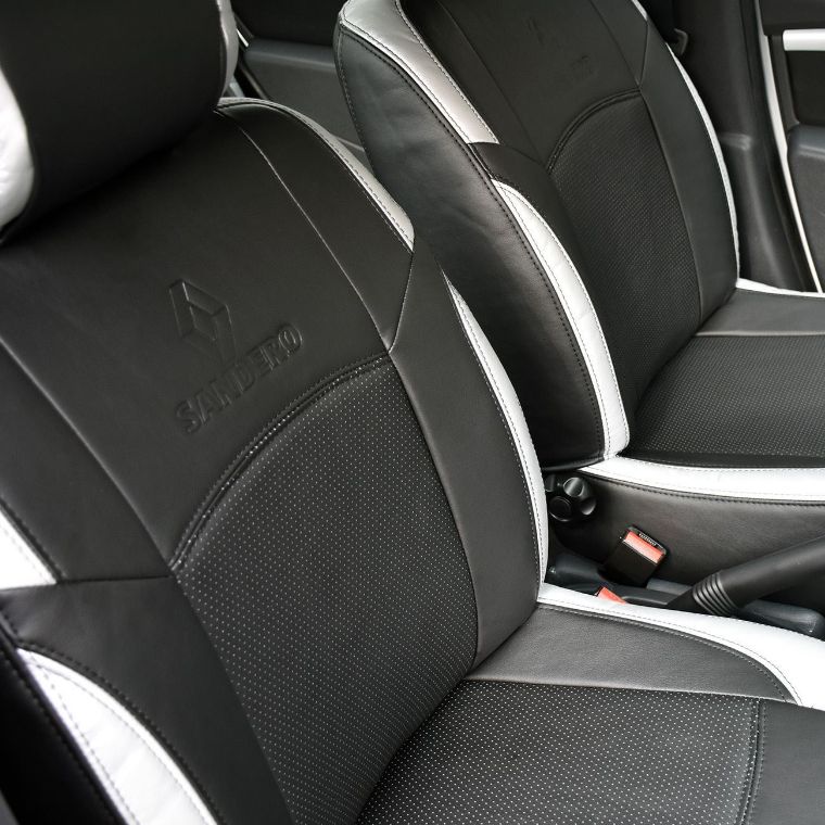 روکش صندلی چرم مشکی و نقره ای ساندرو