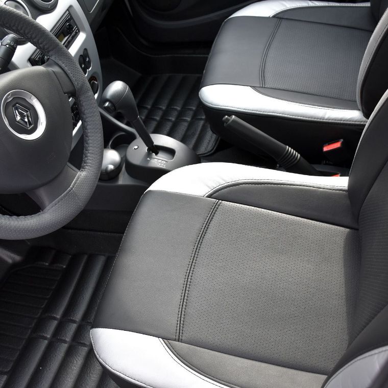 روکش صندلی چرم مشکی و نقره ای ساندرو