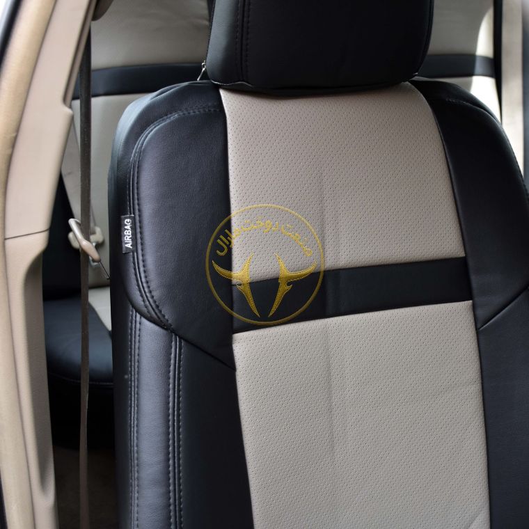 روکش صندلی چرم مشکی و کرم کمری 2017 - 2012