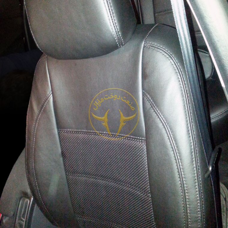 روکش صندلی چرم طوسی و کرم رنو اسکالا