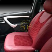 روکش چرم و کتان گلدوزی ال 90 زرشکی