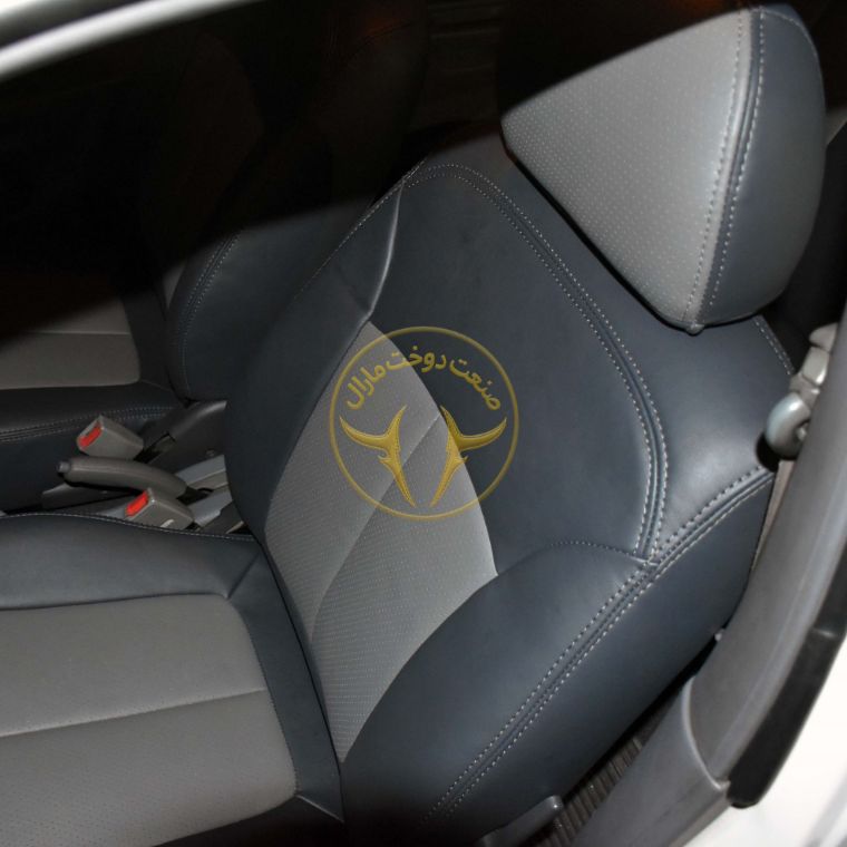 روکش چرم طوسی سیر و روشن ترکیبی ورنا