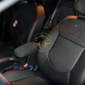 روکش چرم مشکی دوخت قرمز اکسنت