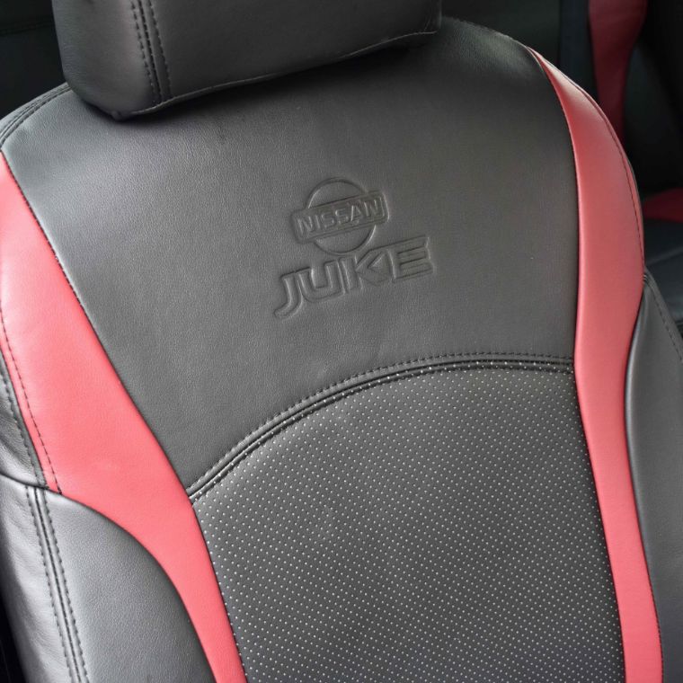 روکش صندلی چرم مشکی و قرمز جوک