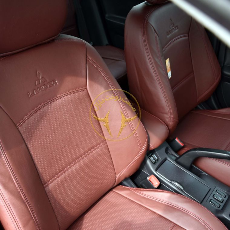 روکش چرم مشکی دوخت قرمز لنسر