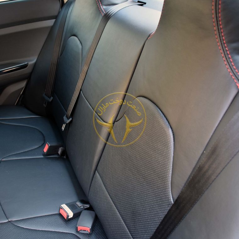 روکش صندلی چرم مشکی دوخت قرمز جک جی 4 J