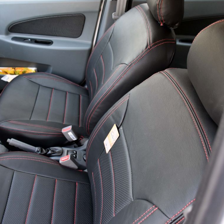 روکش چرم مشکی و مارون تیبا 2