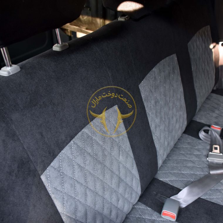 روکش پارچه کتان گلدوزی طوسی و مشکی لندکروز 2001