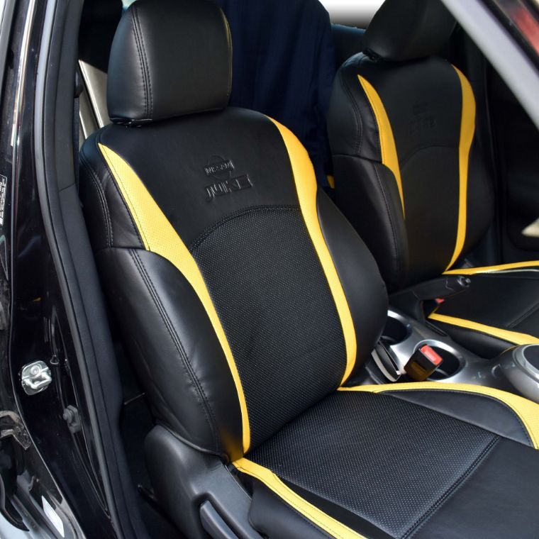 روکش صندلی چرم مشکی و قرمز جوک