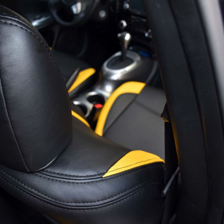 روکش صندلی چرم مشکی و قرمز جوک