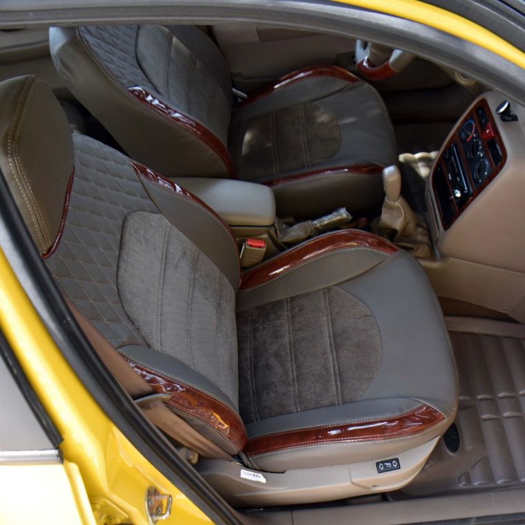 روکش چرم مشکی قرمز سمند جدید