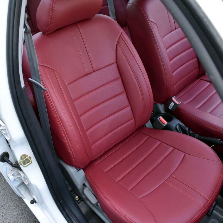 روکش صندلی چرم مشکی نوار طوسی ساینا