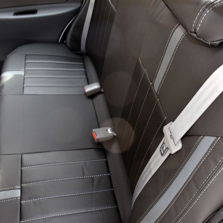 روکش صندلی چرم مشکی نوار طوسی ساینا