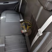 روکش صندلی چرم مشکی نوار طوسی ساینا