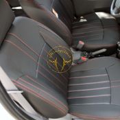 روکش صندلی چرم مشکی دوخت قرمز ساینا