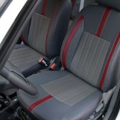 روکش صندلی چرم طوسی نوار قرمز ساینا