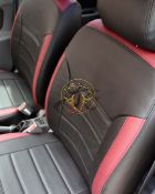 روکش کوییک چرم مشکی نوار قرمز لکسوسی