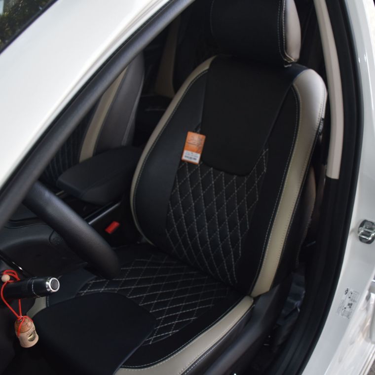 روکش چرم مشکی نوار کرم آریزو 6 ARIZO	