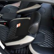 روکش چرم مشکی نوار کرم آریزو 6 ARIZO