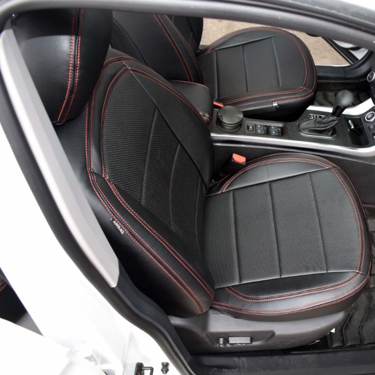 روکش صندلی چرم مشکی دوخت قرمز هایما S5