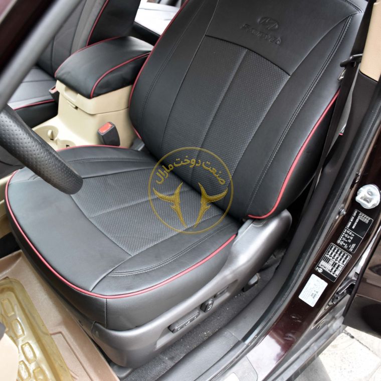 روکش صندلی چرم مشکی سانتافه 2012 - 2007