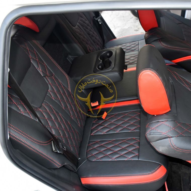 روکش صندلی چرم مشکی قرمز لکسوسی SX5
