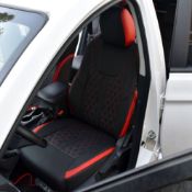 روکش صندلی چرم مشکی نوار قرمز SX5