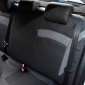 روکش چرم مشکی نوار طوسی شاهین