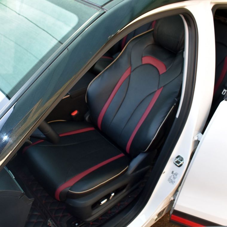 روکش چرم مشکی نوار زرشکی فونیکس FX چرم مارال