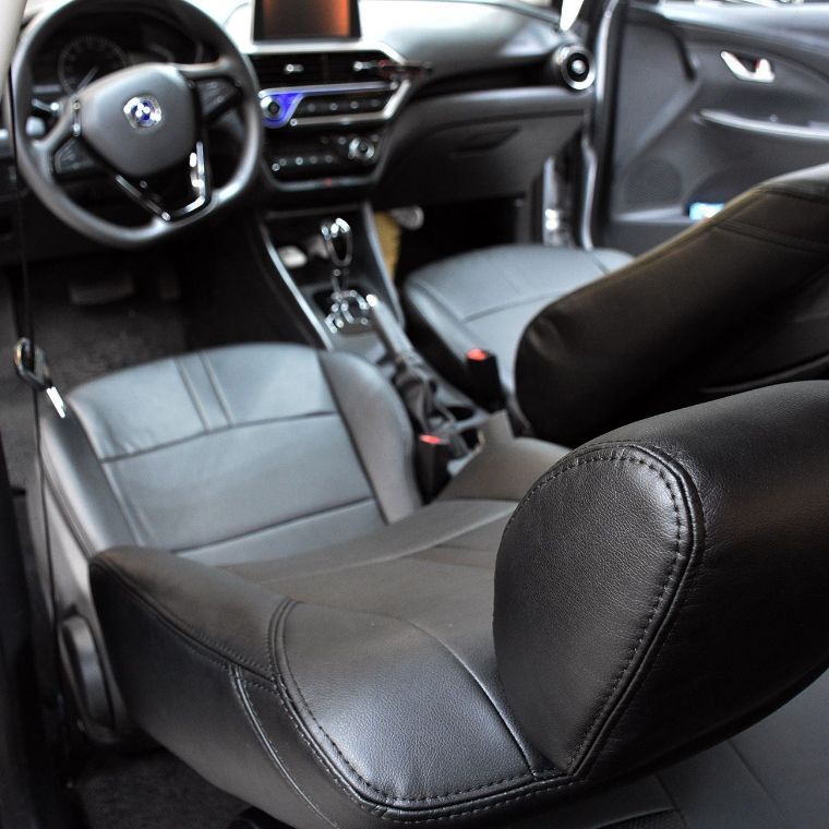 روکش چرم مشکی و مارون فابریک FMC 511