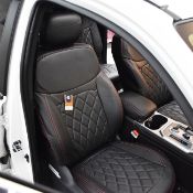 روکش صندلی چرم مشکی دوخت قرمز T9