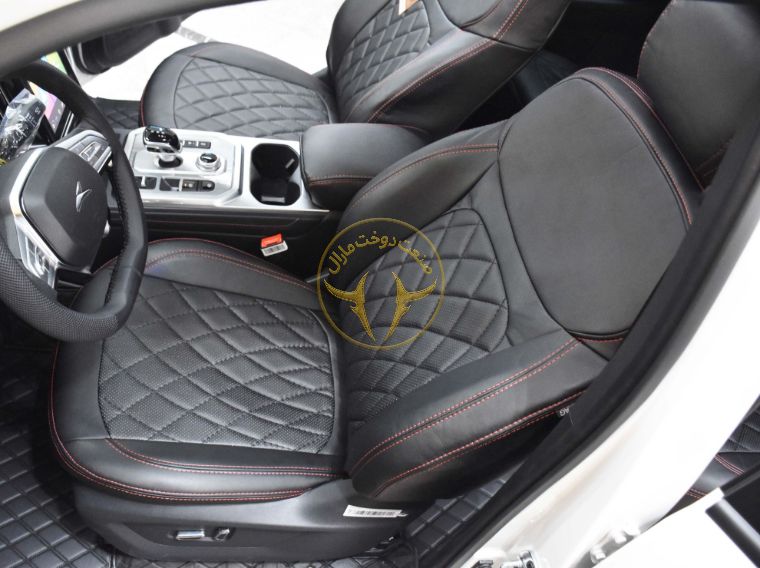 روکش صندلی چرم مشکی دوخت قرمز T9