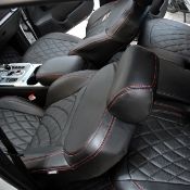 روکش صندلی چرم مشکی دوخت قرمز T9