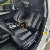 روکش چرم مشکی نوار طوسی جک جی7 چرم مارال