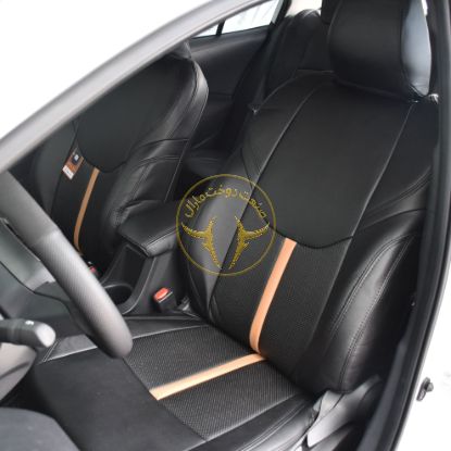 روکش چرم لوین 2023 هیبرید روکش چرم مشکی نوار مارون لوین هیبرید 2023