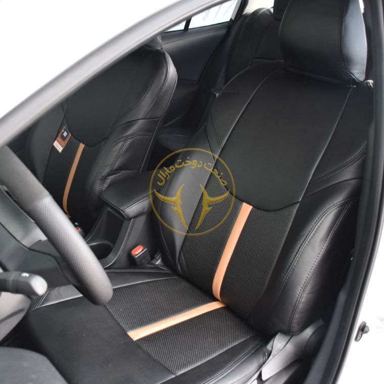 روکش چرم مشکی نوار مارون لوین هیبرید 2023