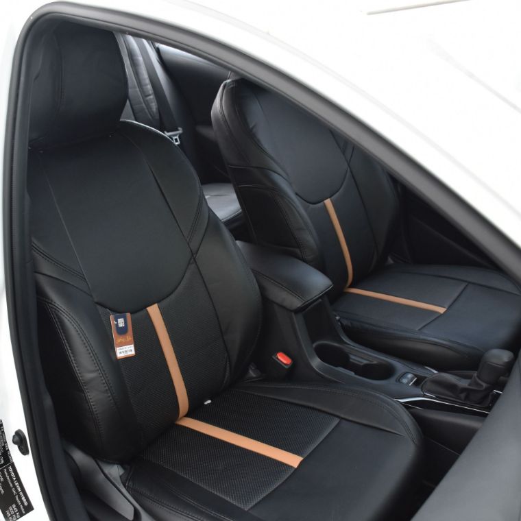 روکش چرم مشکی نوار مارون لوین هیبرید 2023