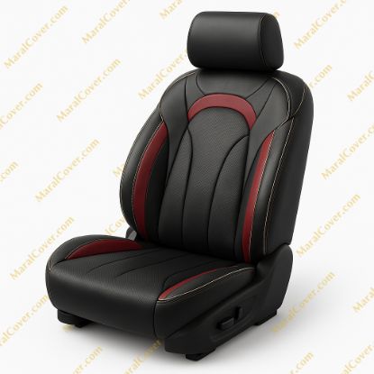 روکش چرم مشکی نوار زرشکی فونیکس FX چرم مارال