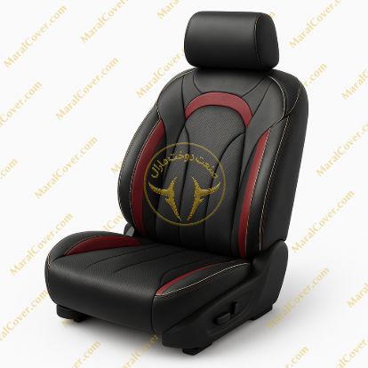 روکش چرم درجه یک مشکی نوار زرشکی فونیکس FX چرم مارال روکش چرم مشکی نوار زرشکی فونیکس FX چرم مارال