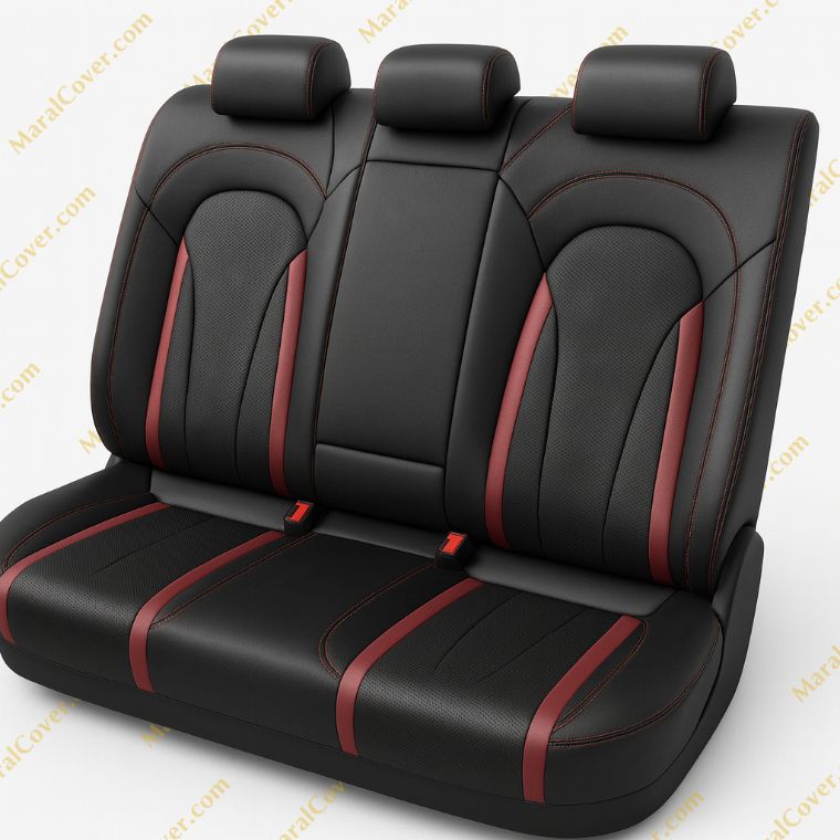 روکش چرم مشکی نوار زرشکی فونیکس FX چرم مارال